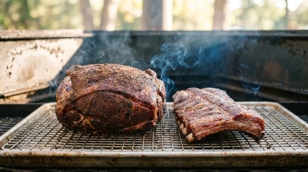 Can You Smoke Ribs and Pork Shoulder at the Same Time? Yes – Stagger the Start Times